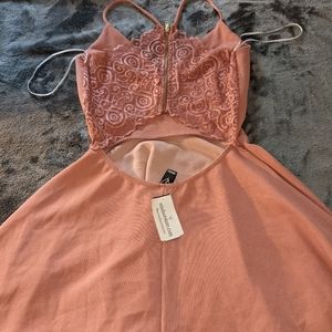 Rose Pink Windsor Lace Cut-Out Dress